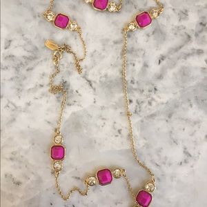 Ann Taylor necklace pink and gold Tone gorgeous!